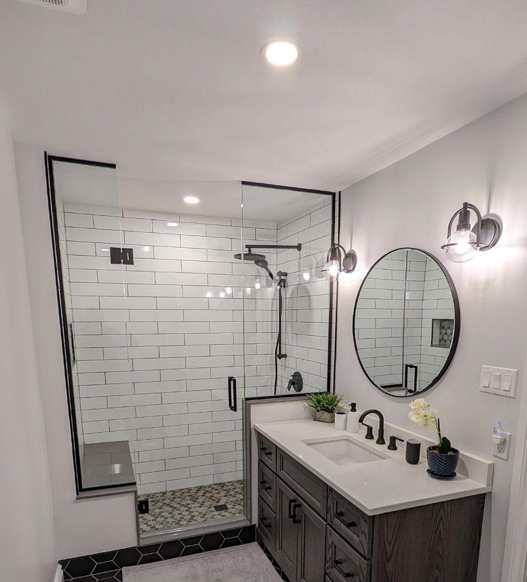 Bathroom recessed and vanity lighting