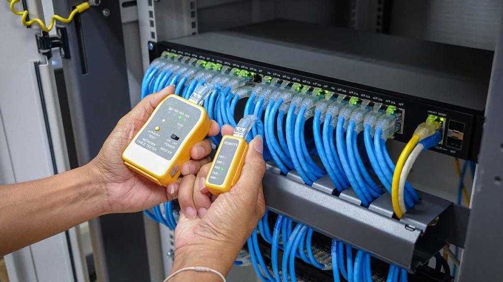 Professional network rack and cable testing
